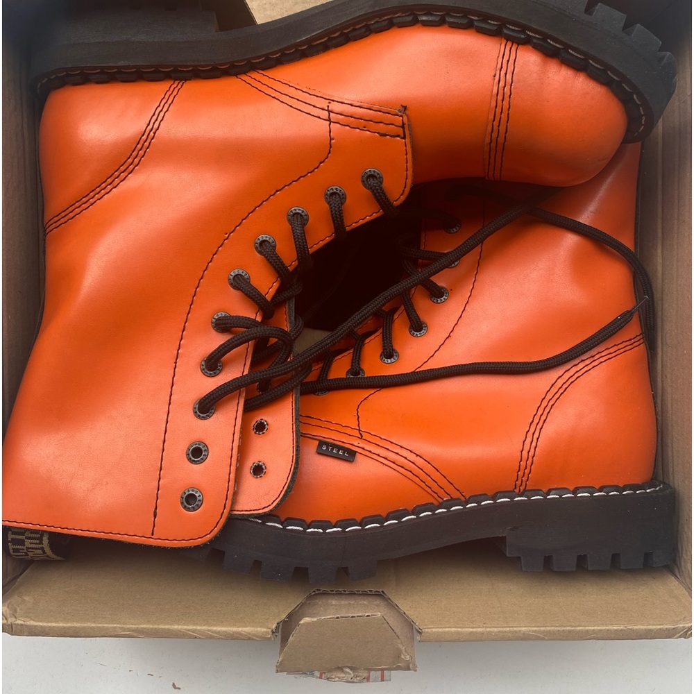gripfast 10 hole steel toe orange boots new never warn